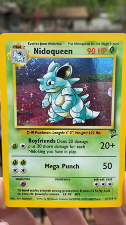 Nidoqueen Swirl 12/30 Base Set 2 Holo MP/LP Rare WOTC Pokemon TCG Vintage Single - Image 2