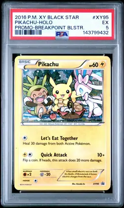 2016 POKEMON XY BLACK STAR PROMO BREAKPOINT BLISTERS #XY95 PIKACHU-HOLO PSA 5 - Image 1