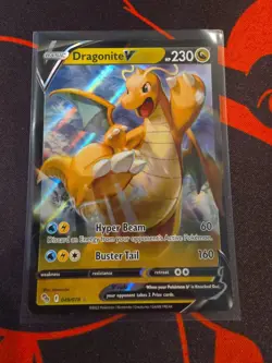 Dragonite v Pokemon Go Holo Rare Card 49/78 Near Mint Condition - Image 1