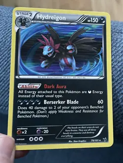 Hydreigon Holo Rare Noble Victories Darkness 79/101, 2011 Pokemon, Near Mint - Image 3