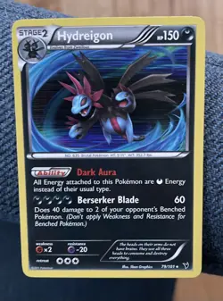Hydreigon Holo Rare Noble Victories Darkness 79/101, 2011 Pokemon, Near Mint - Image 4