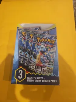 Pokemon Scarlet & Violet Stellar Crown 3 Booster Packs Box New Sealed Free ship - Image 1