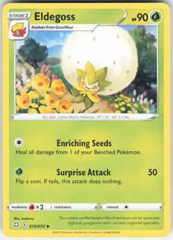 Eldegoss 015/072 Uncommon Shining Fates Pokemon Near Mint - Image 1