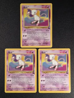 Mew #8 Black Star Wotc Promo Pokemon Regular, 3 Card Lot LP-MP - Image 1
