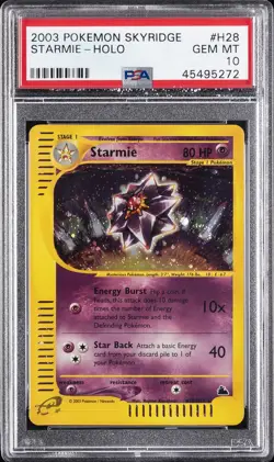 2003 POKEMON SKYRIDGE #H28 STARMIE-HOLO PSA 10 - Image 1