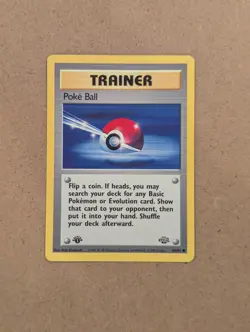 Pokemon TCG Poke Ball Trainer Jungle 64/64 First 1st Edition MP - Image 1