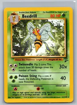 Beedrill 21/130 Rare Base Set 2 Pokemon Lightly Played - Image 1