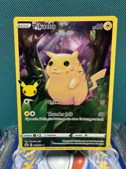 Pokemon Pikachu Card 2021 Celebrations Series 005/025 Full Art Holo LP 2810 - Image 1