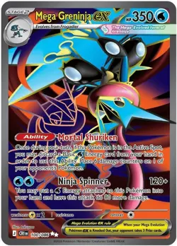 x1 Mega Greninja ex - 100/086 - Ultra Rare Pokemon ME04 Chaos Rising M/NM - Image 1