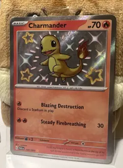 Pokemon TCG: Paldean Fates: 109/091: Charmander Shiny Holo Rare - Image 1
