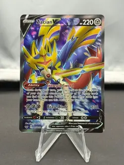 Zacian V - 195/202 - Pokemon Sword & Shield Base Set Full Art Rare Card NM - Image 1