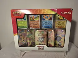 Pokemon 151 Costco 5-Pack Mini Tin Bundle Exclusive New & Sealed #2 Damaged. - Image 1