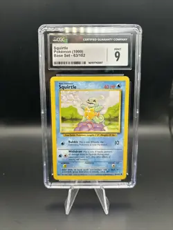 Pokemon TCG Squirtle BASE SET 63/102 Non Holo Common - CGC 9 Mint - Image 1