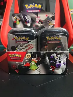 Pokemon TCG Unova Mini Tin white flare and black bolt Display Box 8 Sealed Tins - Image 2