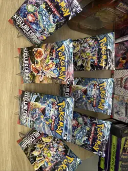 Pokemon TCG Stellar Crown Booster Packs Lot 7 Factory Sealed - Image 2