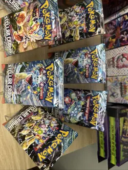 Pokemon TCG Stellar Crown Booster Packs Lot 7 Factory Sealed - Image 3