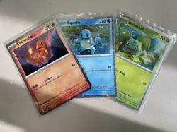 Pokemon 151 Promo Bulbasaur Charmander Squirtle SVP 046 047 048 Kanto Cosmo Holo - Image 1