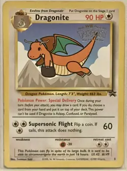 Dragonite #5 1999 Pokemon The First Movie WB Stamp Black Star Promo WotC - Image 2