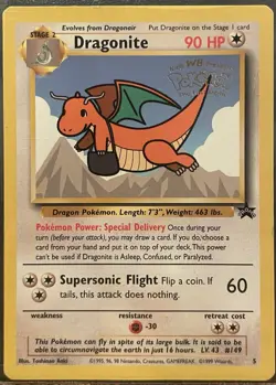 Dragonite #5 1999 Pokemon The First Movie WB Stamp Black Star Promo WotC - Image 4