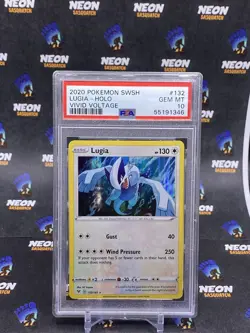 2020 Lugia Pokemon Sword & Shield Vivid Voltage Holo #132 PSA 10 LOW POP - Image 1