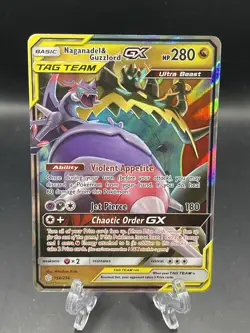 Naganadel & Guzzlord GX 158/236 Pokemon TCG SM - Cosmic Eclipse Ultra Rare NM - Image 1