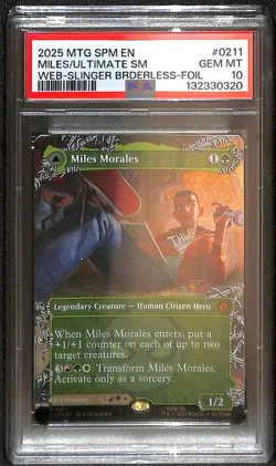 MTG Miles Morales/Ultimate Spider-Man Borderless Foil PSA 10 - Image 1
