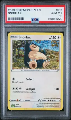 Pokemon Classic Collection Snorlax Holo CLV 016/034 PSA 10 - Image 1