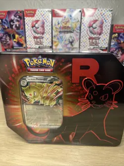 Pokemon TCG Team Rockets Persian EX Tin W/ 5 Booster Packs - Image 1
