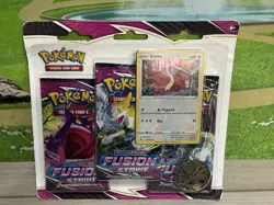 Pokemon TCG SWSH Fusion Strike 3 Pack Blister Booster Eevee Promo 820650809200 - Image 1