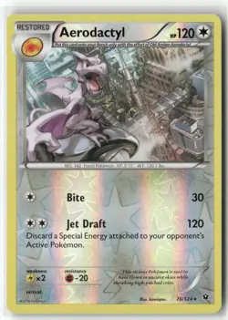 Aerodactyl 76/124 Rare Fates Collide Pokemon Reverse Holo Near Mint - Image 1