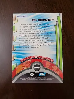NM! HV9 #52 Meowth Heroes & Villains Topps TV Animation Series 2 Pokemon - Image 2