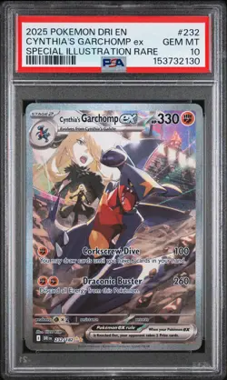 2025 POKEMON DRI EN-DESTINED RIVALS #232 CYNTHIA'S GARCHOMP EX PSA 10 - Image 1