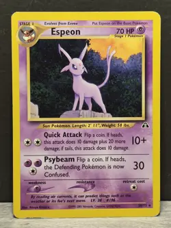 Pokemon TCG Espeon 20/75 – Neo Discovery Unlimited Rare WOTC - Image 1