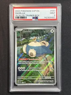 Pokemon 2023 Elite Trainer Promo 151 Elite Trainer Box #051 Snorlax PSA 9 MINT - Image 1