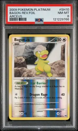 2009 POKEMON PLATINUM ARCEUS #SH10 BAGON-REVERSE FOIL PSA 8 - Image 1