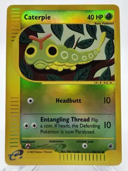 Pokemon Caterpie 96/165 Reverse Holo Expedition E-Reader 2002 WOTC TCG - Image 1