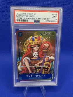 2023 ONE PIECE JAPANESE PROMOS WEEKLY SHONEN JUMP #043 MONKEY D. LUFFY PSA 9 - Image 1