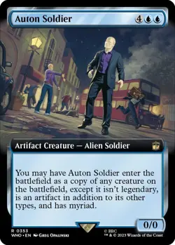 MTG - Auton Soldier - Extended Art - WHO 0353 - Doctor Who - Rare - Magic - Image 1