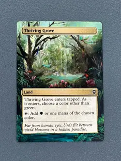 Thriving Grove MTG Bloomburrow Commander Hand Painted Extended Full Altered Art - Image 1