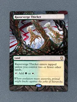 Razorverge Thicket MTG Bloomburrow Commander Hand Painted Borderless Altered Art - Image 1