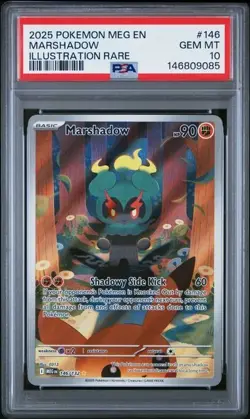 2025 Pokemon Mega Evolutions Marshadow Illustration Rare #146 PSA 10 GEM MINT - Image 1