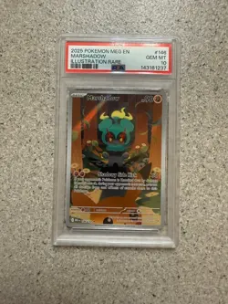 2025 Pokemon MEG EN Mega Evolution ILLUSTRATION RARE 146/132 MARSHADOW PSA 10 - Image 1