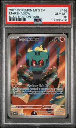 Marshadow #146 PSA 10 2025 Pokemon Mega Evolution EN Illustration Rare - Image 1