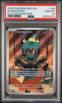 Marshadow 146/132 Mega Evolution Illustration Rare PSA 10 Pokemon Card - Image 1