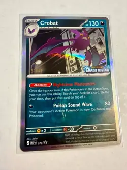 Pokemon Crobat #076 Chaos Rising Pre-Release Staff Promo NM - Image 1