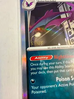 Pokemon Crobat #076 Chaos Rising Pre-Release Staff Promo NM - Image 2