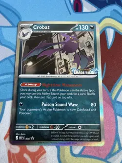 Pokemon Chaos Rising Pre Release Stamped Promo Crobat MEP 076 - Image 1