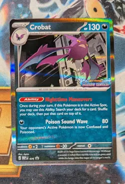 Pokemon Chaos Rising Crobat 076 Pre-Release Stamped Black Star Promo NM - Image 1