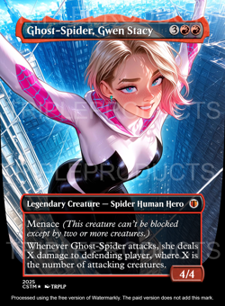 Ghost-Spider, Gwen Stacy - Anime Waifu High Quality Altered Art Custom card - Image 1