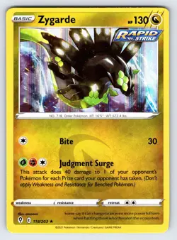Zygarde 118/203 2021 Evolving Skies Pokemon Card TCG Nintendo Holo Rare - VLP - Image 1
